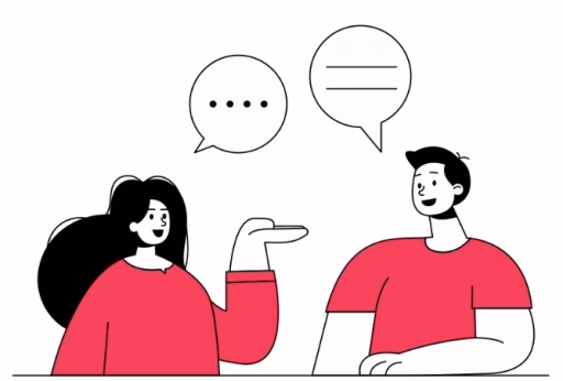 cartoon people talking