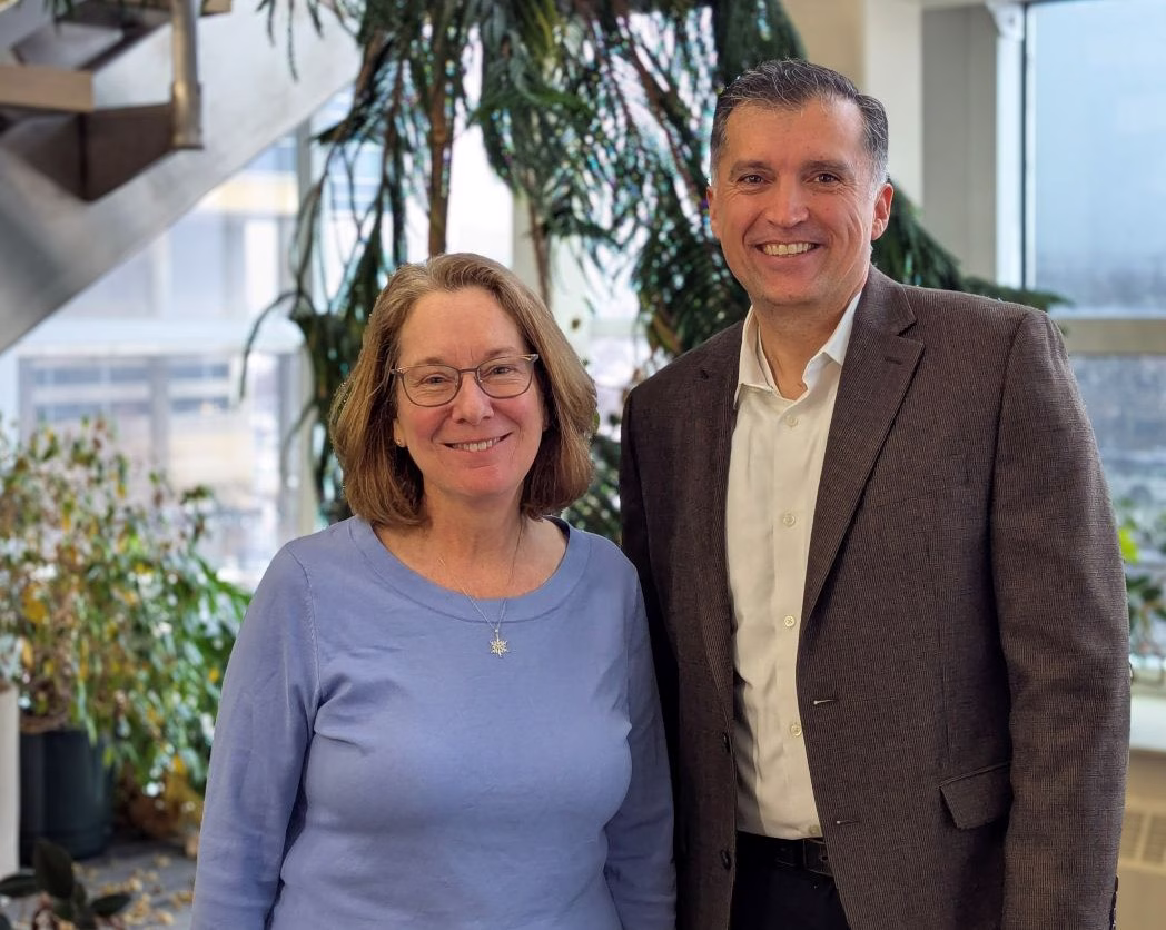 Majid Afshar (right) and Anne Gravel Sullivan (left)
